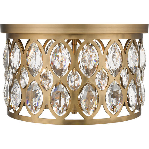 Dealey 4 Light 15.75 inch Heirloom Brass Flush Mount Ceiling Light