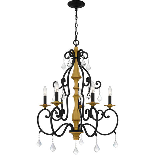 Althea 5 Light 26 inch Matte Black Chandelier Ceiling Light