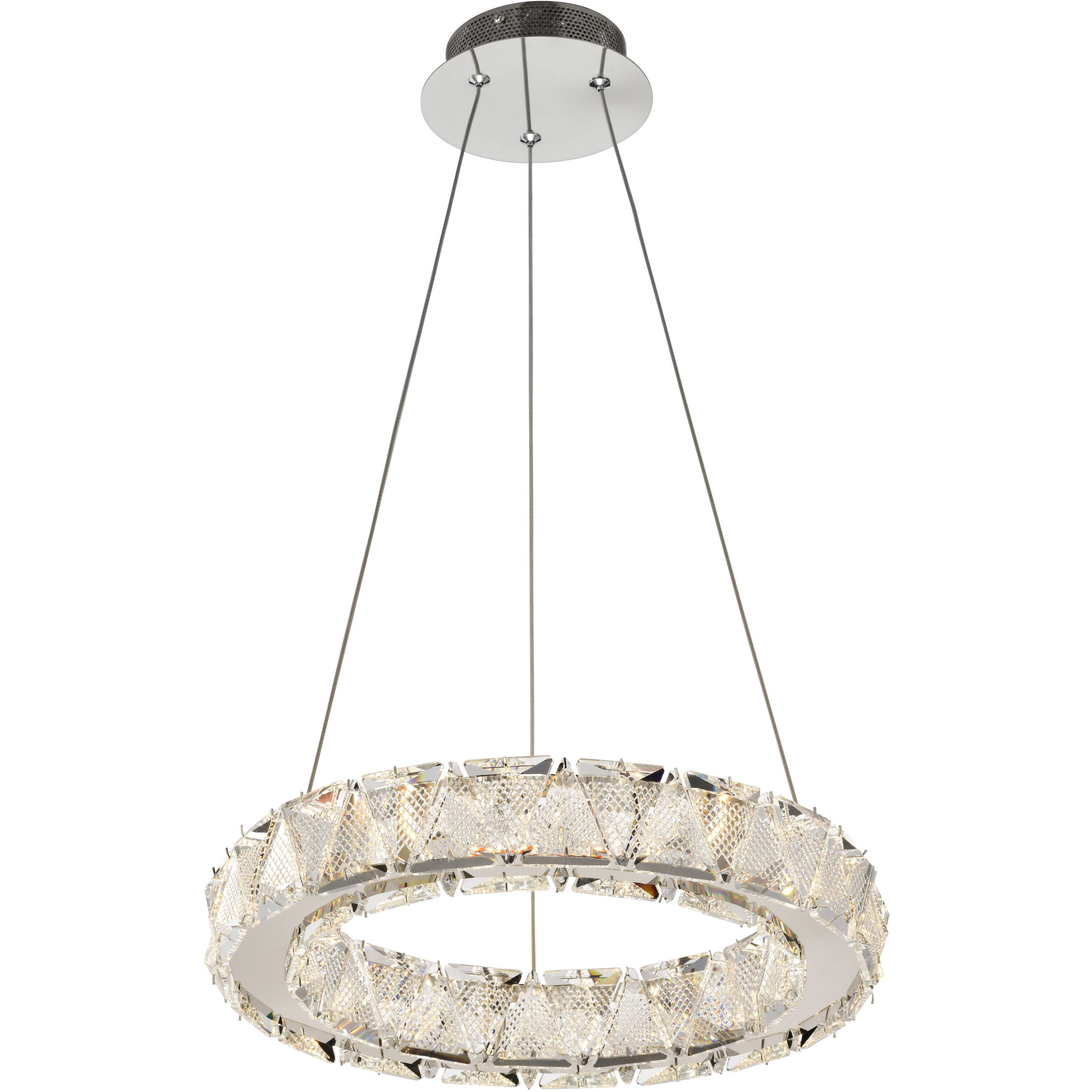 Asher LED 15.75 inch Polished Nickel Pendant Ceiling Light