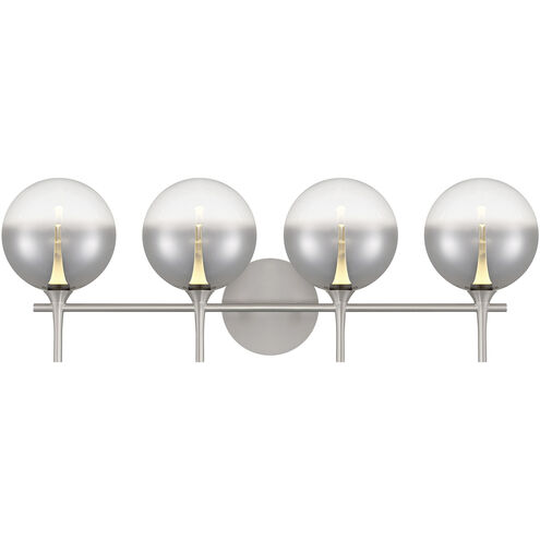 Iissa 4 Light 29.5 inch Satin Nickel Vanity Light Wall Light in Amber