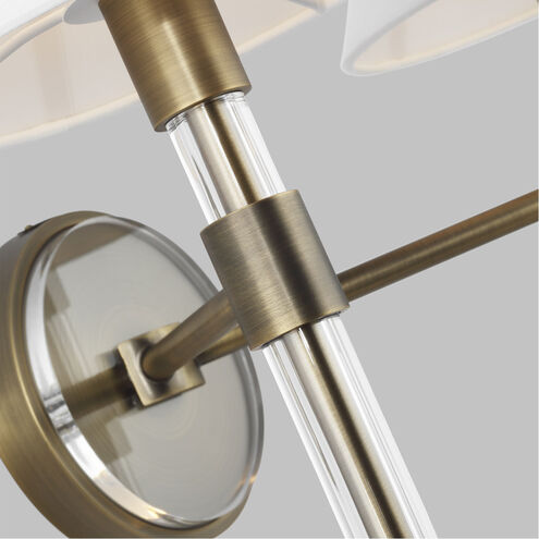 Robert 2 Light 19 inch Time Worn Brass / Clear Acrylic Vanity Light Wall Light