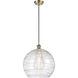 Ballston Deco Swirl 1 Light 14 inch Antique Brass Pendant Ceiling Light
