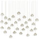 Crystal Bud 30 Light 56 inch Painted Silver/Contemporary Silver Leaf Multi-Drop Pendant Ceiling Light