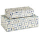 Sky Blue 8 inch Blue and White Boxes, Set of 2