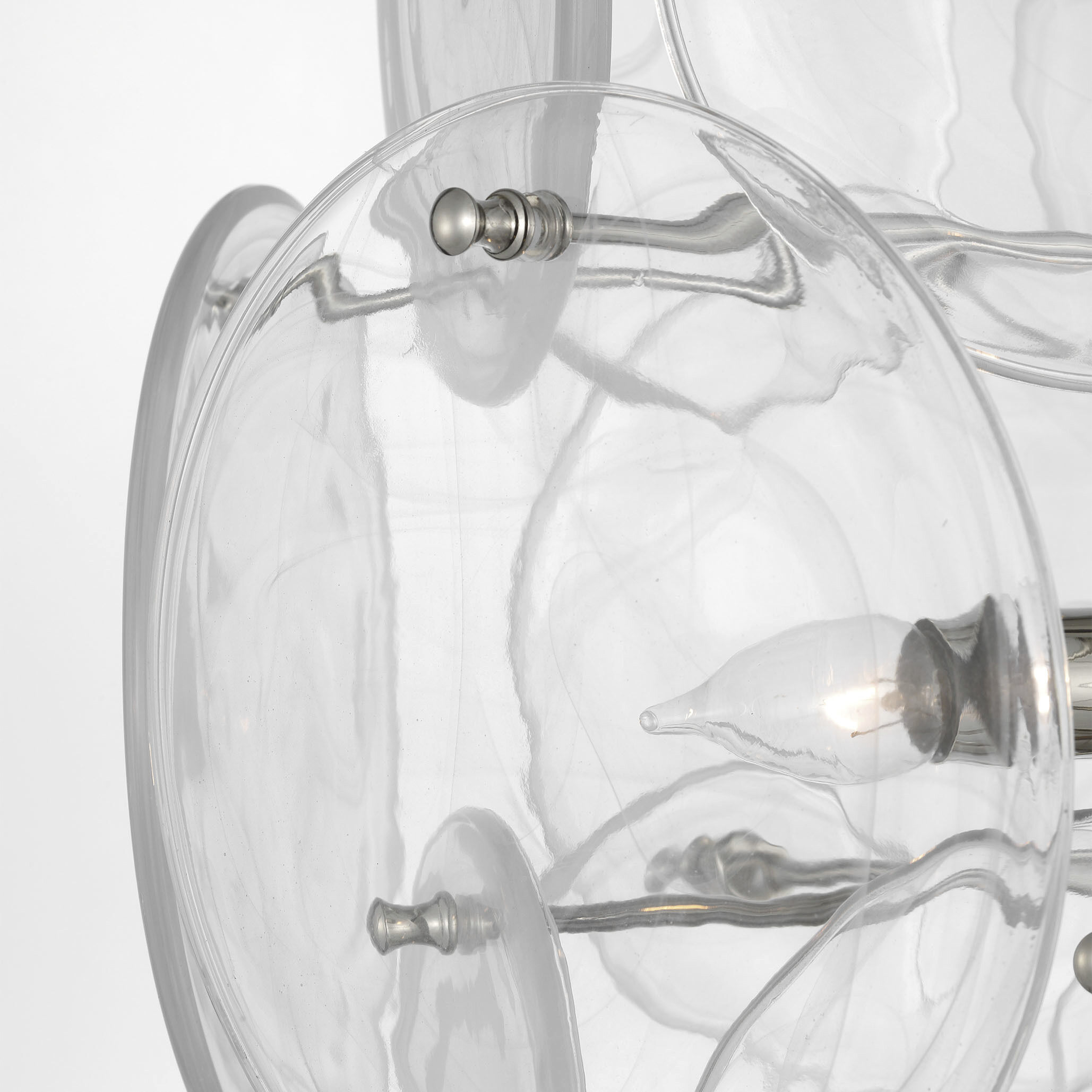 AERIN Loire 6 Light 20 inch Polished Nickel Barrel Chandelier Ceiling Light in Clear Strie Glass, Medium