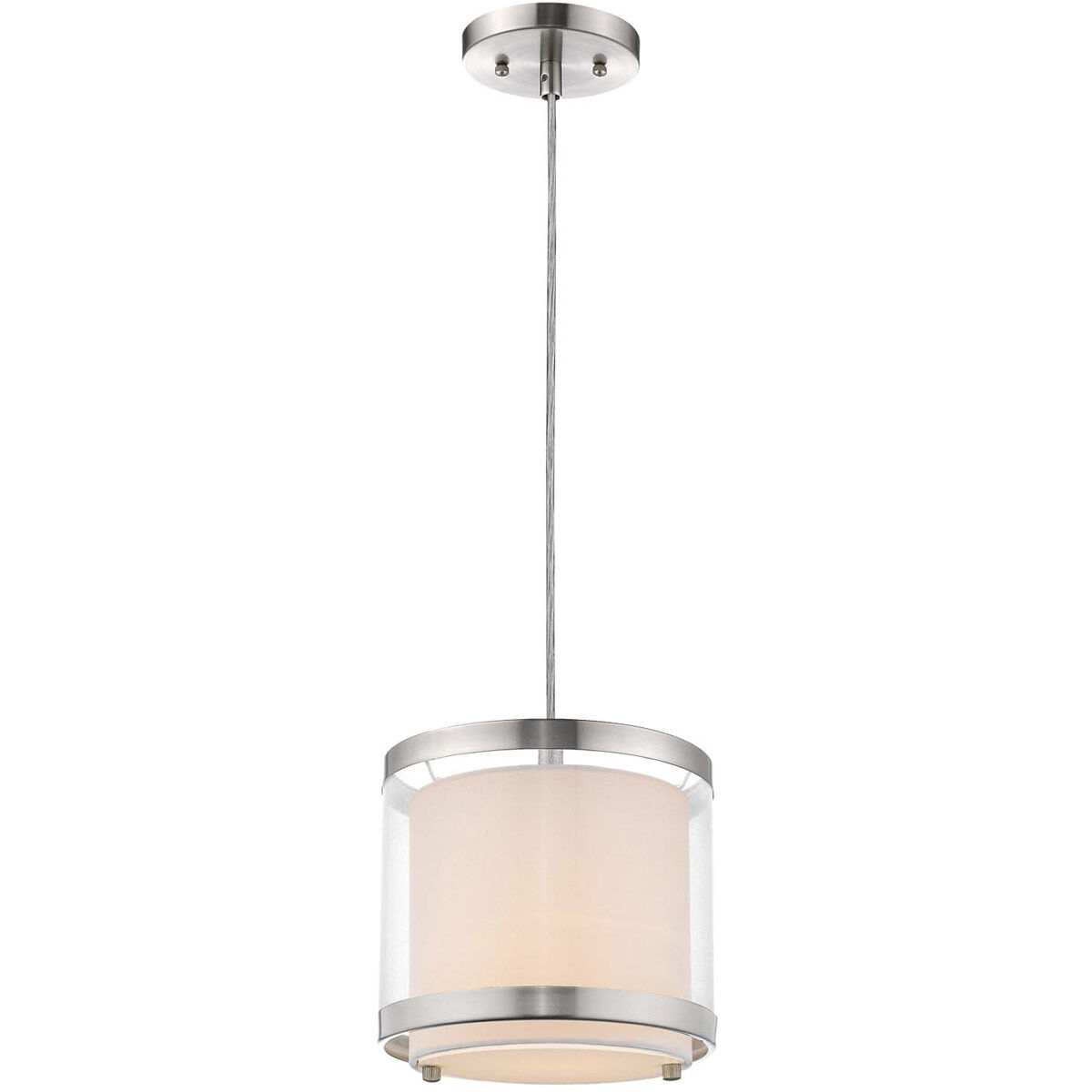 Lux 1 Light 8 inch Brushed Nickel Pendant/Semi-Flush Ceiling Light