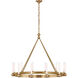 Thomas O'Brien Jeffery LED 40 inch Hand-Rubbed Antique Brass Ring Chandelier Ceiling Light, XL