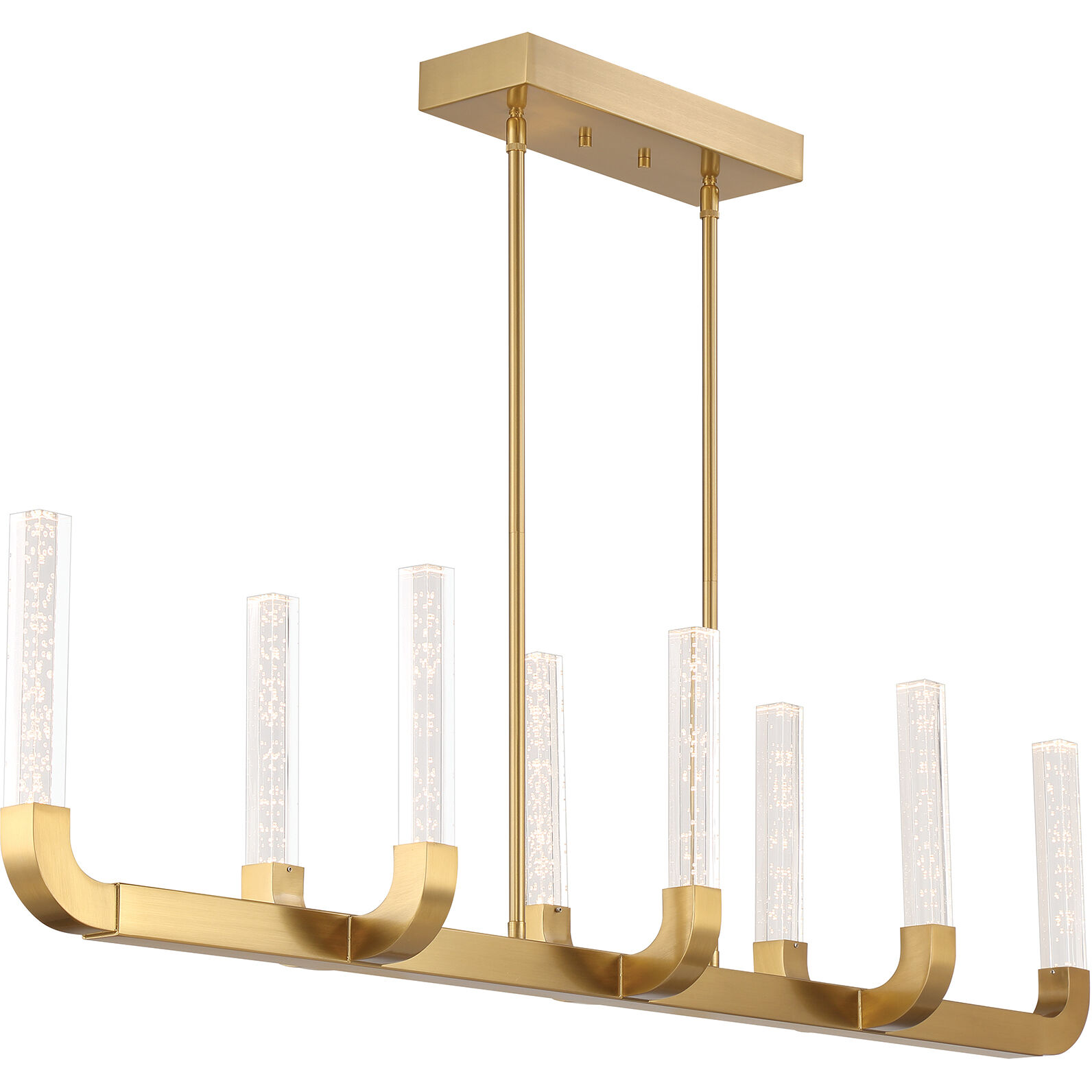 Del Mar LED 48 inch Warm Brass Linear Chandelier Ceiling Light
