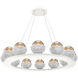 Cabochon LED 36.7 inch Salt White with White Marble Chandelier Ceiling Light in 3000K LED, Bronze, Medium