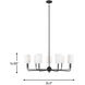 Foxdale 9 Light 36 inch Midnight Black Chandelier Ceiling Light