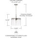 Mason 1 Light 13.25 inch Brushed Nickel Semi-Flush Mount Ceiling Light, Convertible Dual Mount