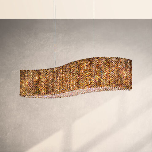 Refrax 21 Light 48 inch Stainless Steel Linear Pendant Ceiling Light in Swarovski, Geometrix