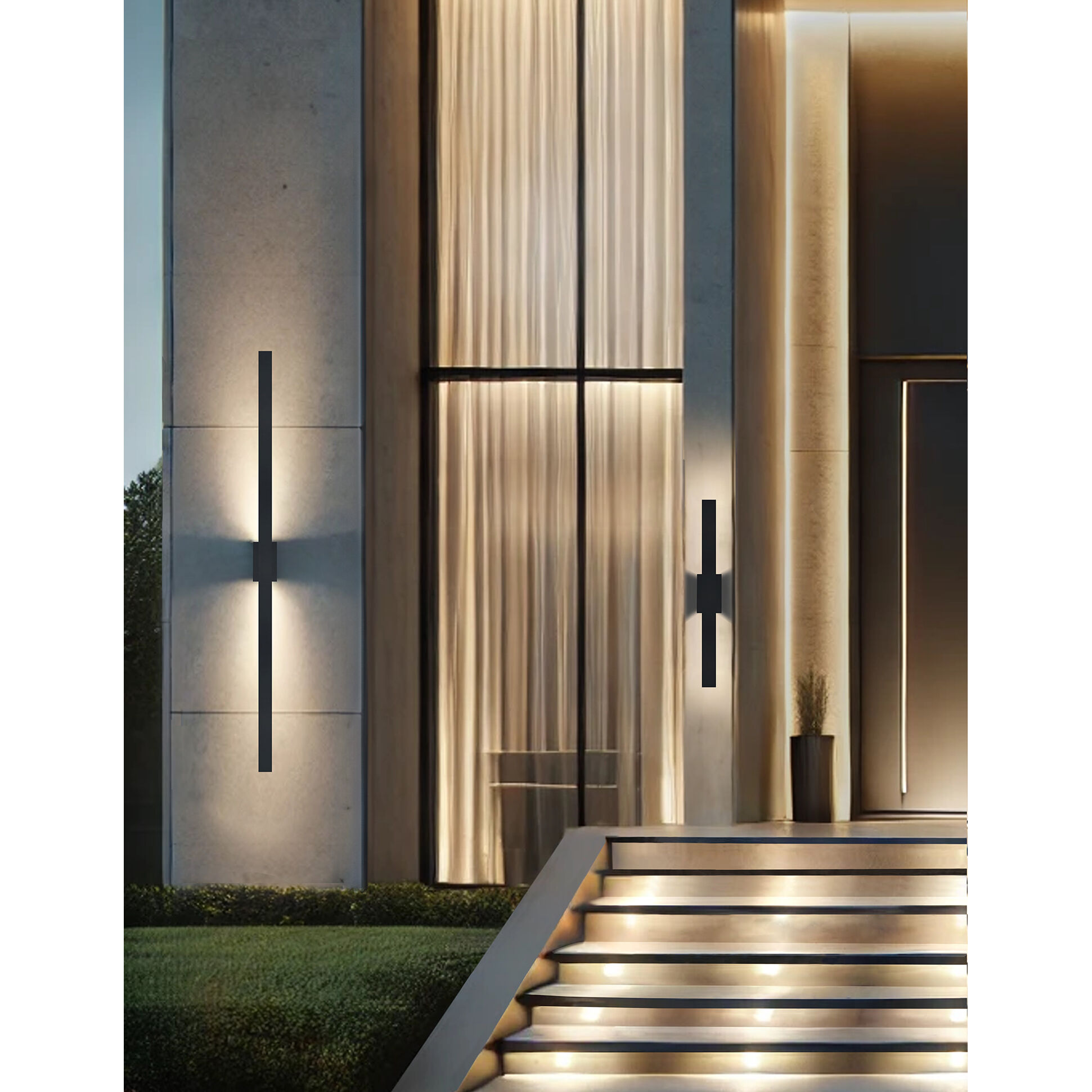 Zarai Family 1 Light 36 inch Matte Black Outdoor Wall Sconce in 3" D x 4.5" W x 36" H, EVOLV