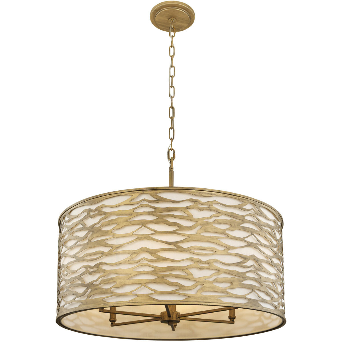 Kato 6 Light 30 inch Gold Pendant Ceiling Light in Havana Gold