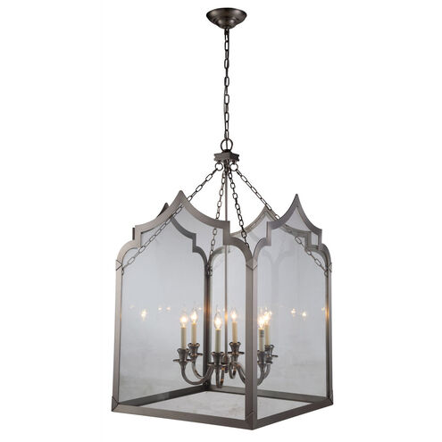 Newport 6 Light 26 inch Vintage Nickel Pendant Ceiling Light, Urban Classic