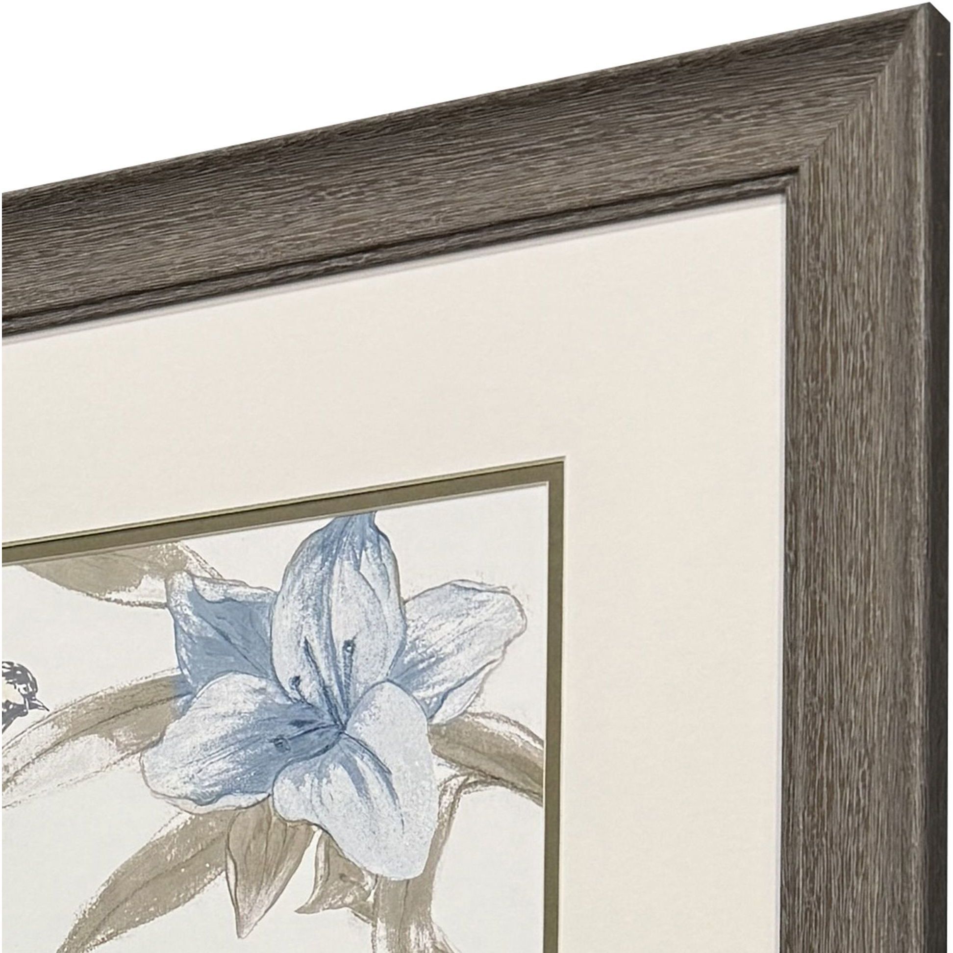 Blue Flower Beauty Blue and Brown Framed Art, Propac
