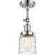 Franklin Restoration Bell 1 Light 5 inch Polished Chrome Semi-Flush Mount Ceiling Light