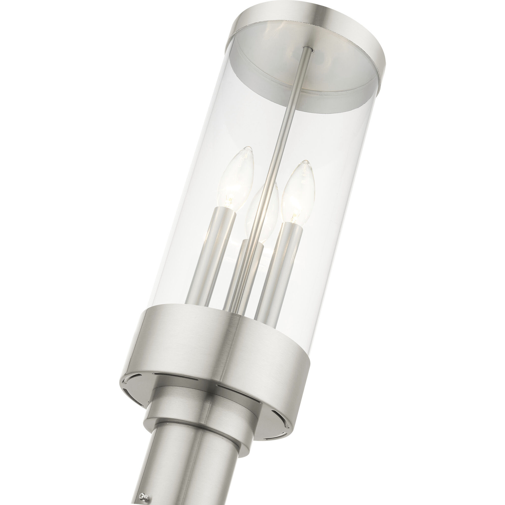 Hillcrest 3 Light 20 inch Brushed Nickel Outdoor Post Top Lantern