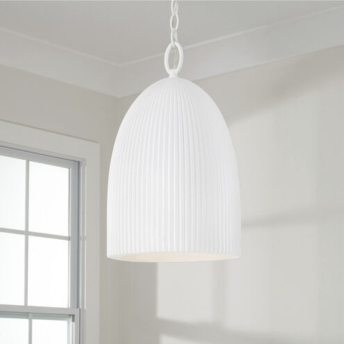 Mallory 1 Light 11 inch Ceramic White Pendant Ceiling Light