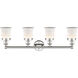 Canton 4 Light 32.25 inch Polished Nickel Bath Vanity Light Wall Light in Matte White