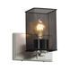 Wire Mesh 7 inch Brushed Nickel Wall Sconce Wall Light in Square with Flat Rim, Era