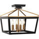 Mavonshire Wall Sconce Wall Light in Black and Aged Gold Brass
