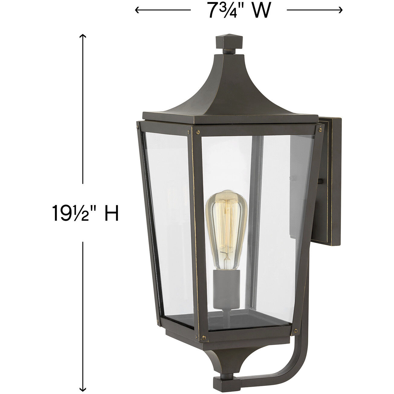 Jaymes Outdoor Wall Mount Lantern, Medium
