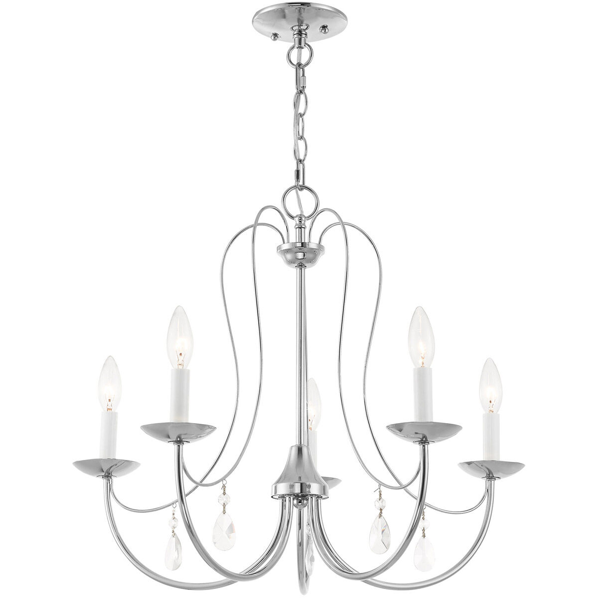 Mirabella 5 Light 24 inch Polished Chrome Chandelier Ceiling Light