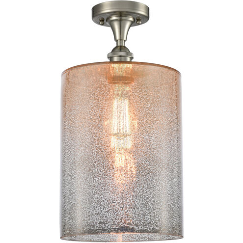 Ballston Large Cobbleskill LED 9 inch Brushed Satin Nickel Semi-Flush Mount Ceiling Light in Mercury Glass, Ballston