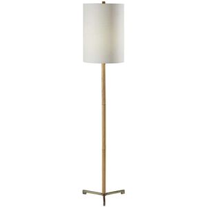 Maddox 63 inch 100.00 watt Natural Wood / Antique Brass Floor Lamp Portable Light