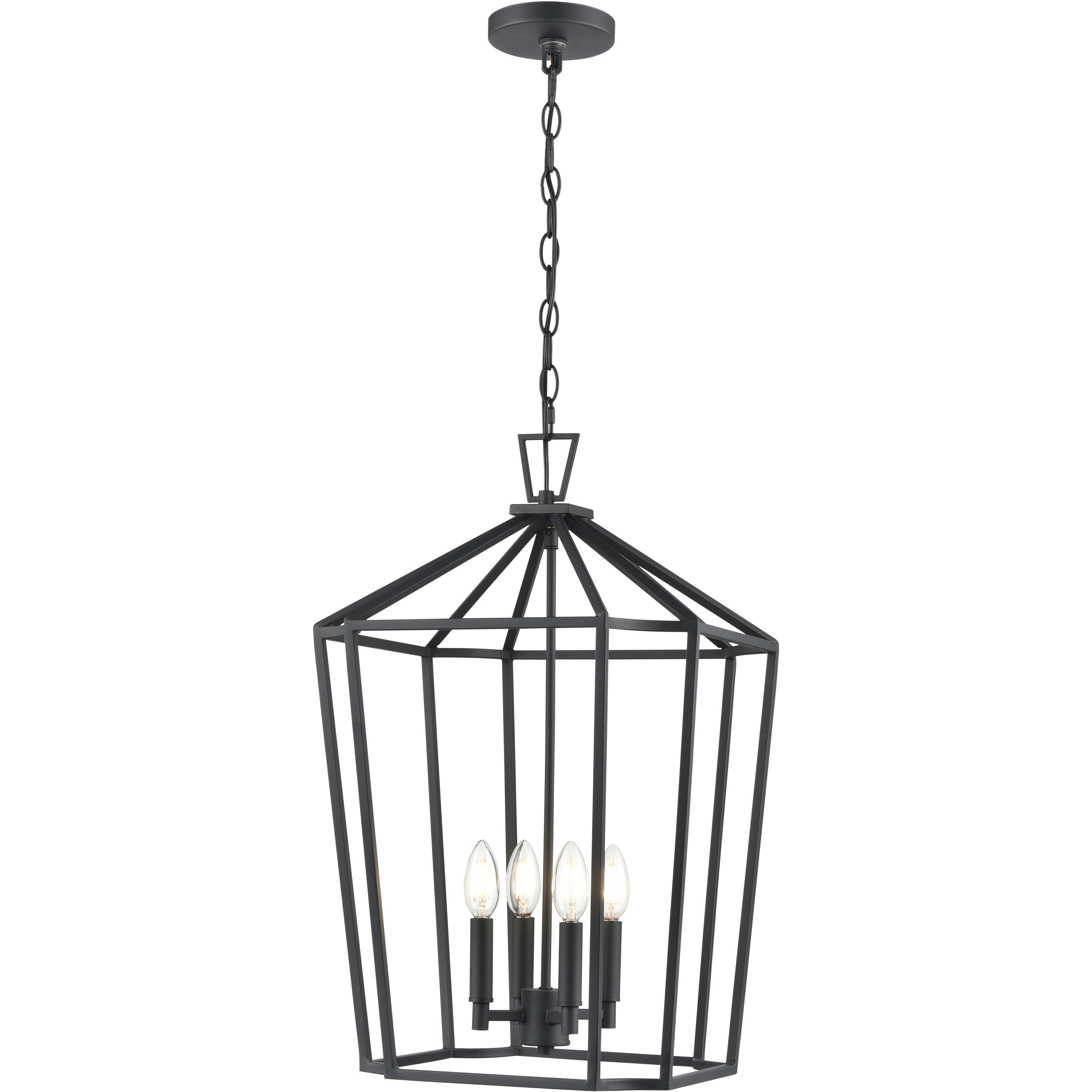 Hylena 4 Light 15 inch Textured Black Pendant Ceiling Light