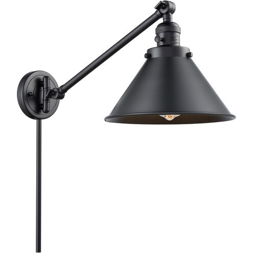 Briarcliff 21 inch 60.00 watt Matte Black Swing Arm Wall Light, Franklin Restoration
