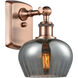 Ballston Fenton LED 7 inch Antique Copper Sconce Wall Light in Plated Smoke Glass, Ballston