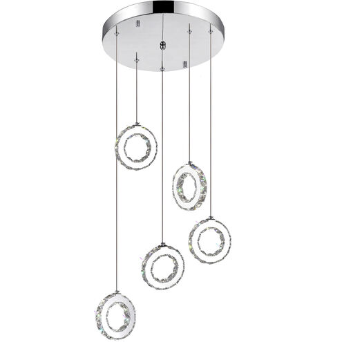 Ring LED 20 inch Chrome Multi Light Pendant Ceiling Light