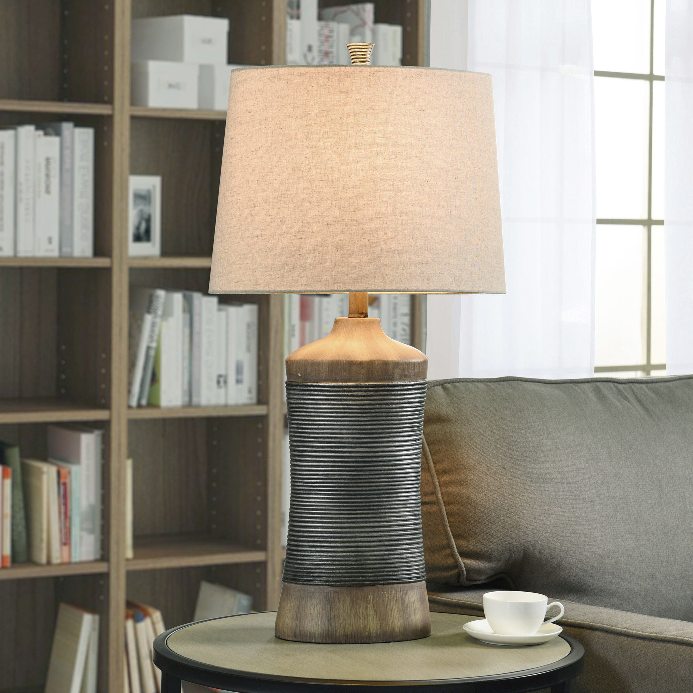 Darley 30 inch 100.00 watt Light Brown and Gray Table Lamp Portable Light