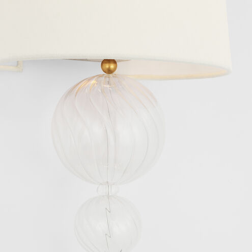Julie Neill Talia LED 10 inch Gild and Clear Swirled Glass Sconce Wall Light