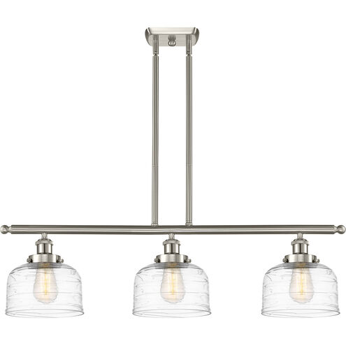 Ballston Bell 3 Light 36 inch Brushed Satin Nickel Island Light Ceiling Light
