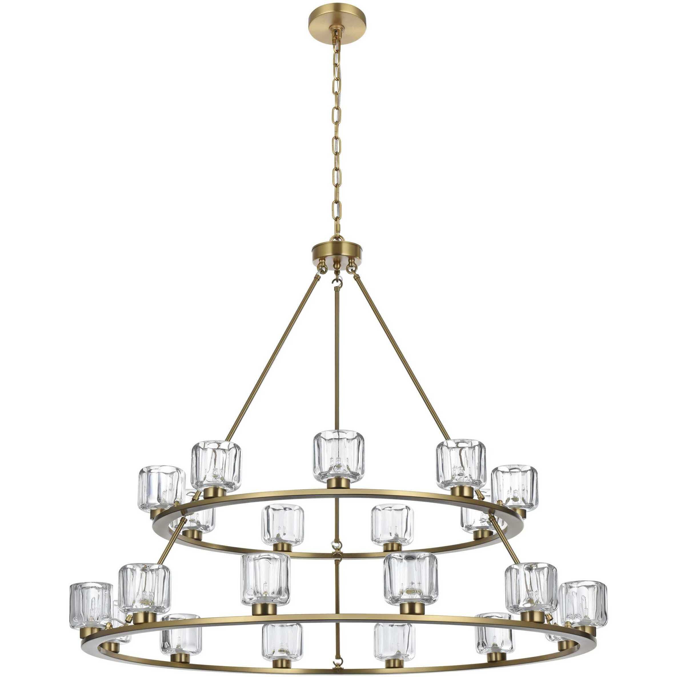 Cadence 21 Light 48 inch Satin Gold Chandelier Ceiling Light