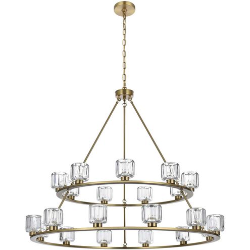 Cadence 21 Light 48 inch Satin Gold Chandelier Ceiling Light