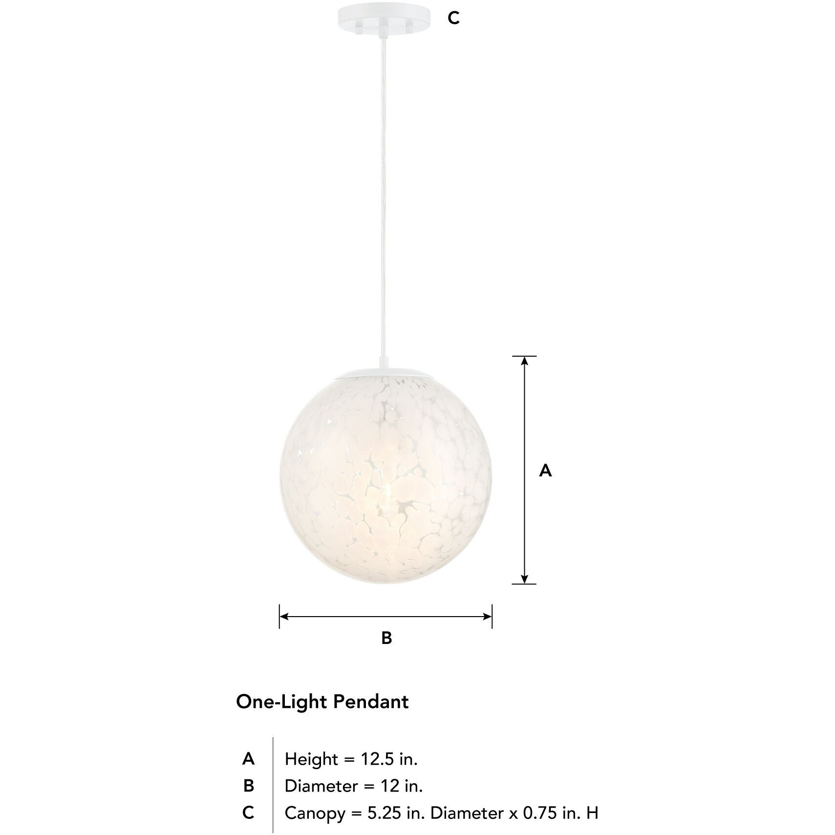 Circo 1 Light 12 inch Matte White Pendant Ceiling Light