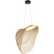 Eco Collection - Madera Family 23.75 inch Matte Black and Natural Wood Pendant Ceiling Light, EVOLV