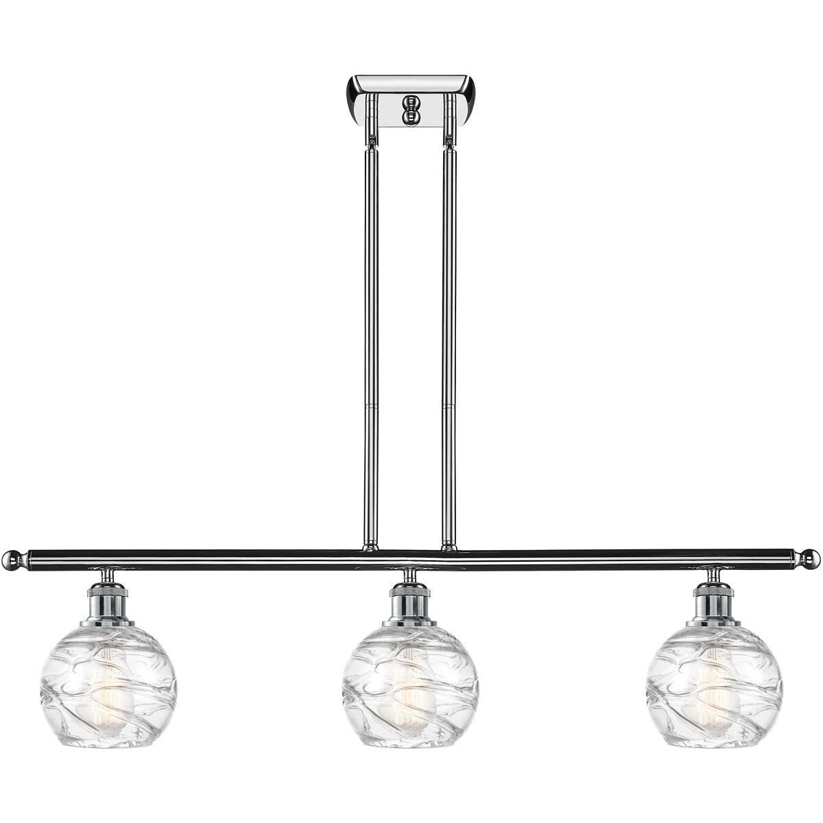 Ballston Small Deco Swirl LED 36 inch Polished Chrome Island Light Ceiling Light, Ballston