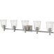 Bohin 5 Light 41.25 inch Brushed Nickel Vanity Wall Light