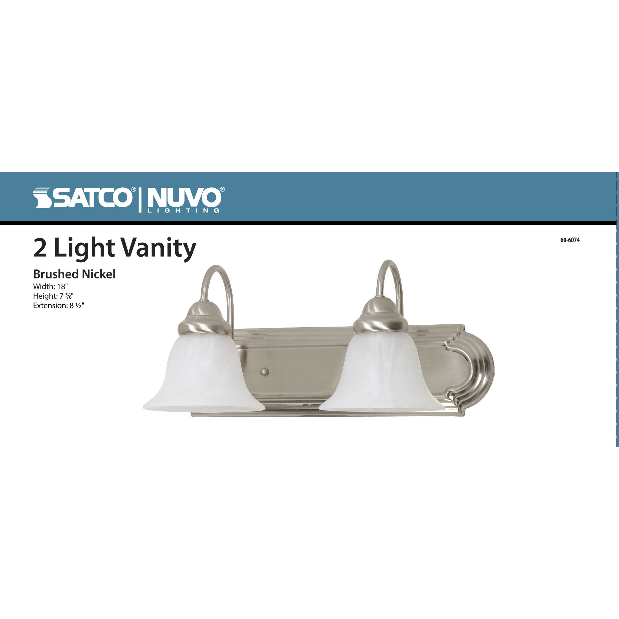 Brentwood 2 Light 18 inch Brushed Nickel Vanity Light Wall Light