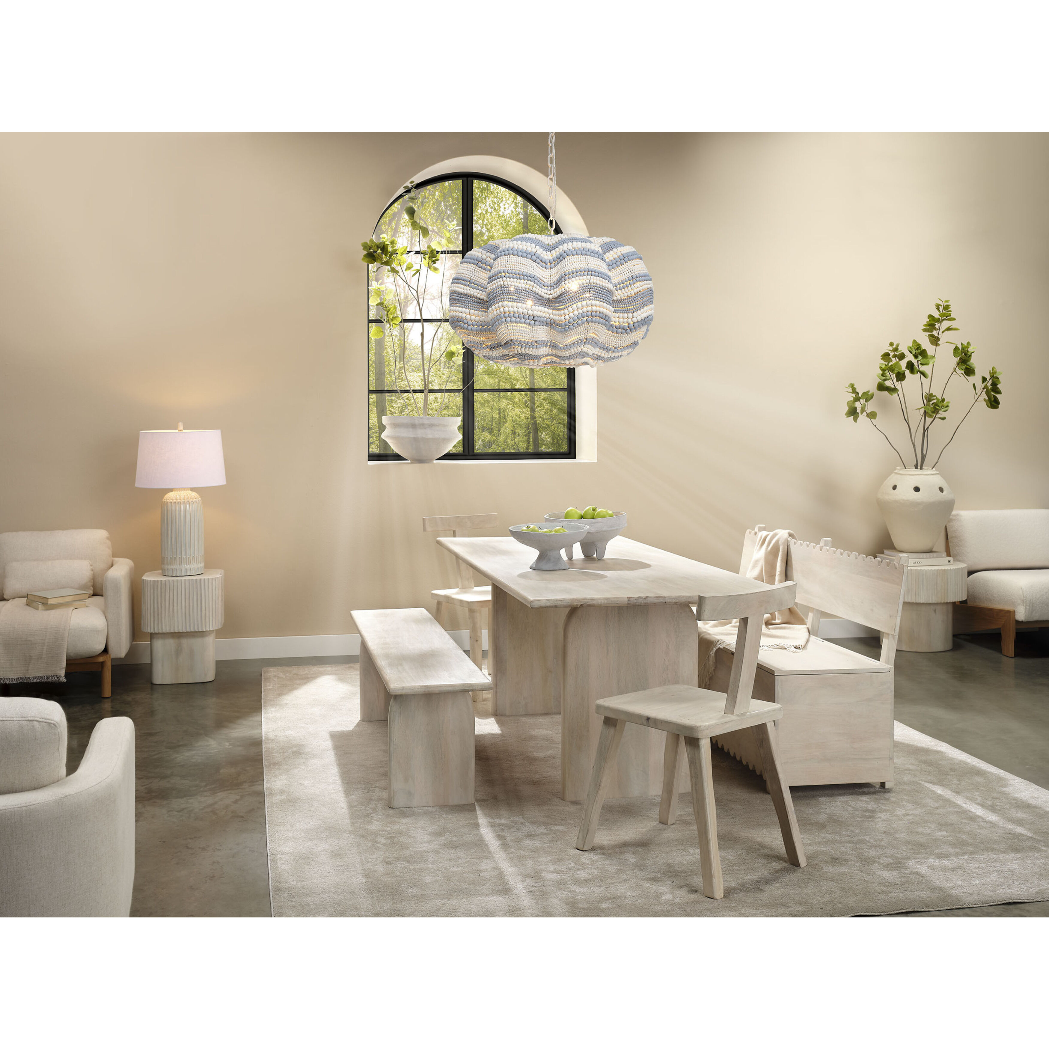 Arc 78.75 X 29.5 inch Light Bleach Dining Table