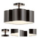 Wyatt 3 Light 16 inch Noir Flush Mount Ceiling Light, Semi-Flush Convertible