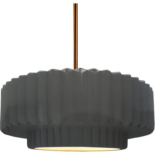 Radiance LED 14.5 inch Gloss Grey and Polished Brass Pendant Ceiling Light
