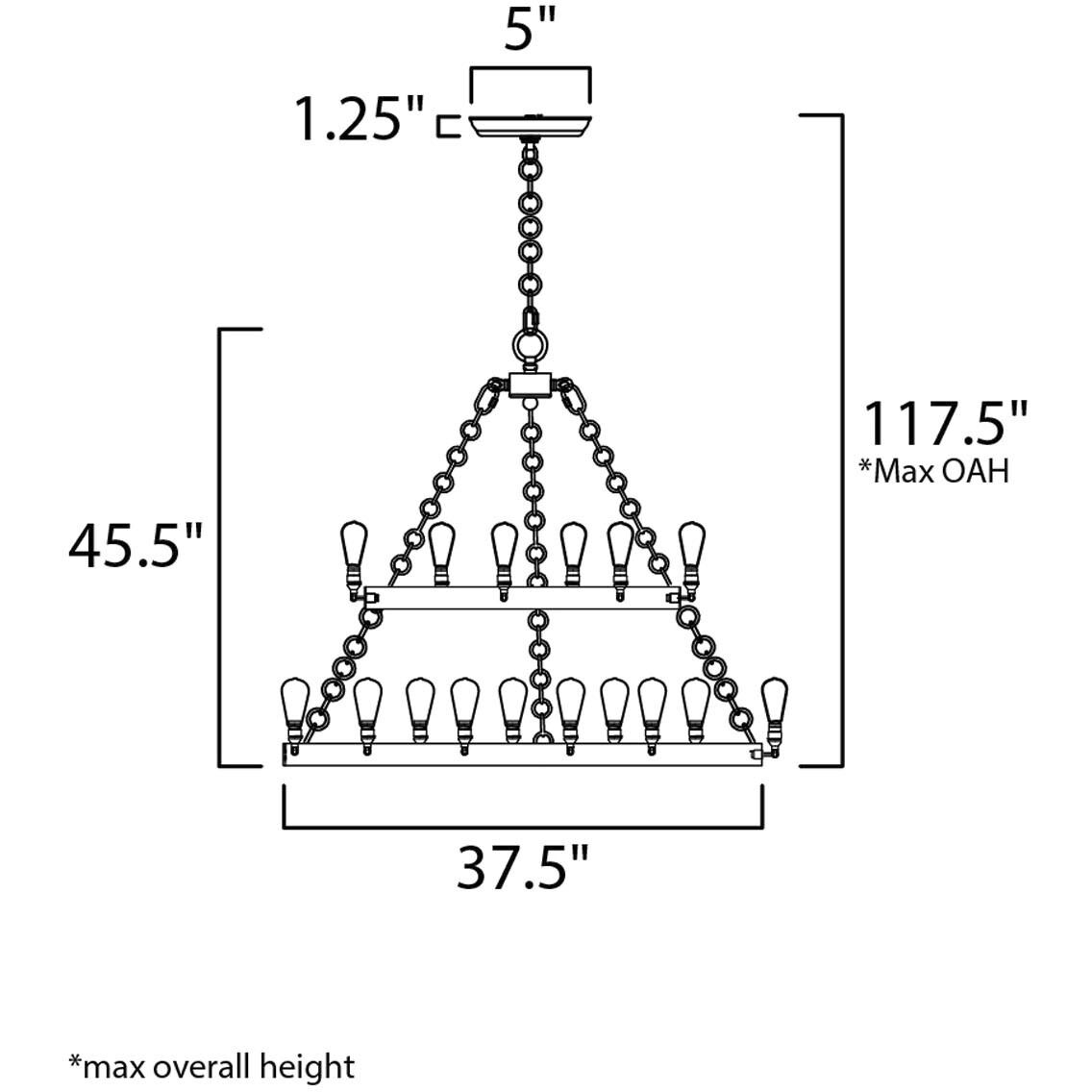 Noble 16 Light 38 inch Black/Natural Aged Brass Chandelier Ceiling Light in E26 Medium ST64