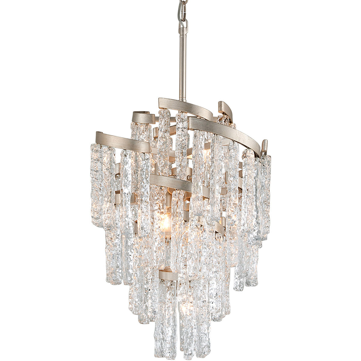 Mont Blanc 7 Light 18 inch Modern Silver Leaf Chandelier Ceiling Light