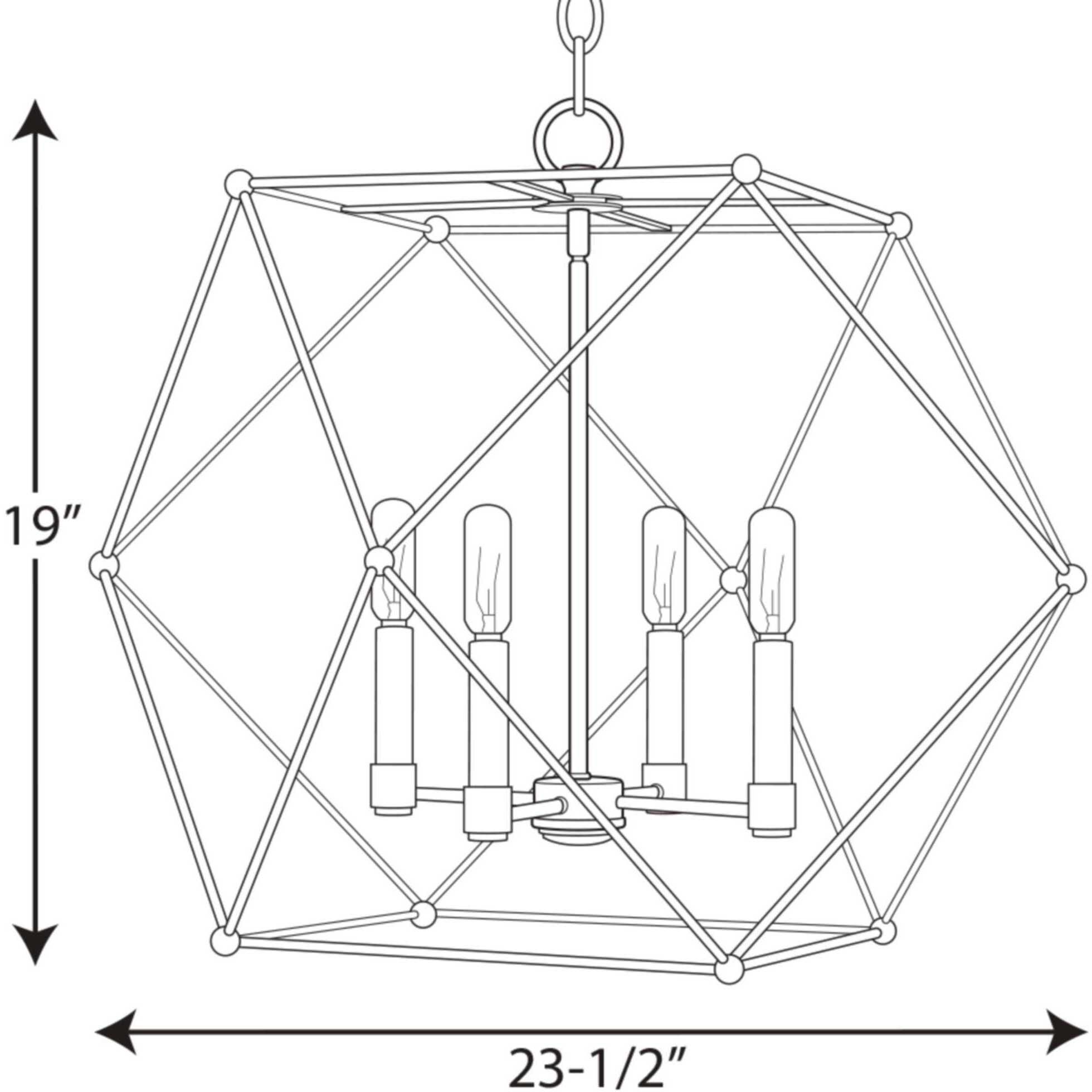 Spatial 4 Light Matte Black Pendant Ceiling Light, Design Series